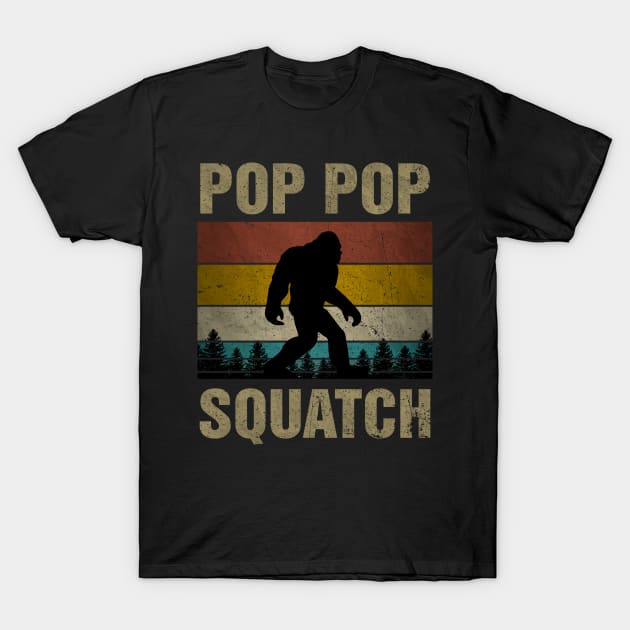 Pop Pop Squatch Bigfoot Pop Pop Sasquatch Yeti Family Matching T-Shirt by snnt